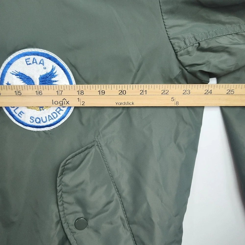 Rothco EAA Warbirds Flyer's Jacket Men's Intermediate Size 2XL Green Zip Patches